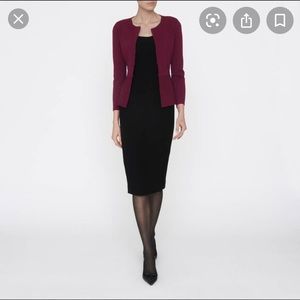 L.K. Bennett York Peplum Cardigan in Burgundy
